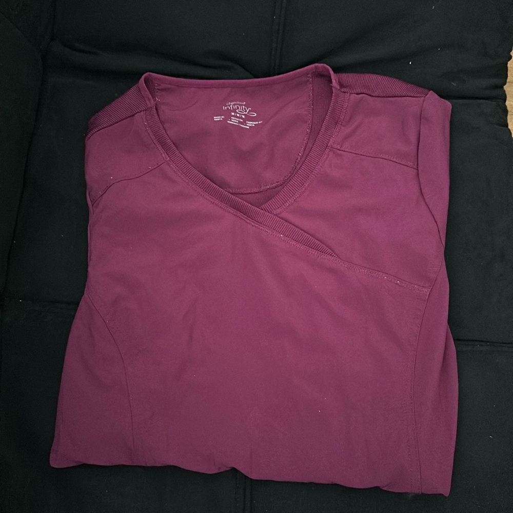 maroon cherokee infinity scrub top